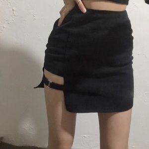 Korean style skirt with garter belt